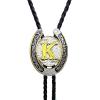 imageTOPACC Native American Bolo Tie for Men Women Gold Western Bolo Tie Initial Letter A To Z Vintage Cowboy NecklaceK