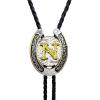 imageTOPACC Native American Bolo Tie for Men Women Gold Western Bolo Tie Initial Letter A To Z Vintage Cowboy NecklaceN