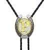 imageTOPACC Native American Bolo Tie for Men Women Gold Western Bolo Tie Initial Letter A To Z Vintage Cowboy NecklaceP
