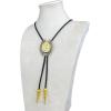 imageTOPACC Native American Bolo Tie for Men Women Gold Western Bolo Tie Initial Letter A To Z Vintage Cowboy NecklaceP