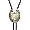 imageTOPACC Native American Bolo Tie for Men Women Gold Western Bolo Tie Initial Letter A To Z Vintage Cowboy NecklaceQ