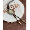 imageTOPACC Native American Bolo Tie for Men Women Gold Western Bolo Tie Initial Letter A To Z Vintage Cowboy NecklaceT