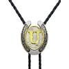 imageTOPACC Native American Bolo Tie for Men Women Gold Western Bolo Tie Initial Letter A To Z Vintage Cowboy NecklaceU