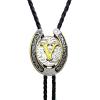 imageTOPACC Native American Bolo Tie for Men Women Gold Western Bolo Tie Initial Letter A To Z Vintage Cowboy NecklaceV