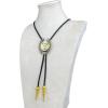 imageTOPACC Native American Bolo Tie for Men Women Gold Western Bolo Tie Initial Letter A To Z Vintage Cowboy NecklaceV