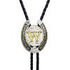 imageTOPACC Native American Bolo Tie for Men Women Gold Western Bolo Tie Initial Letter A To Z Vintage Cowboy NecklaceW