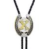imageTOPACC Native American Bolo Tie for Men Women Gold Western Bolo Tie Initial Letter A To Z Vintage Cowboy NecklaceX