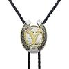 imageTOPACC Native American Bolo Tie for Men Women Gold Western Bolo Tie Initial Letter A To Z Vintage Cowboy NecklaceY