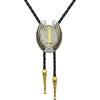 imageTOPACC Native American Bolo Tie for Men Women Gold Western Bolo Tie Initial Letter A To Z Vintage Cowboy NecklaceI
