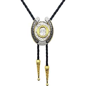 imageTOPACC Native American Bolo Tie for Men Women Gold Western Bolo Tie Initial Letter A To Z Vintage Cowboy NecklaceO