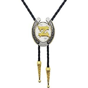 imageTOPACC Native American Bolo Tie for Men Women Gold Western Bolo Tie Initial Letter A To Z Vintage Cowboy NecklaceZ