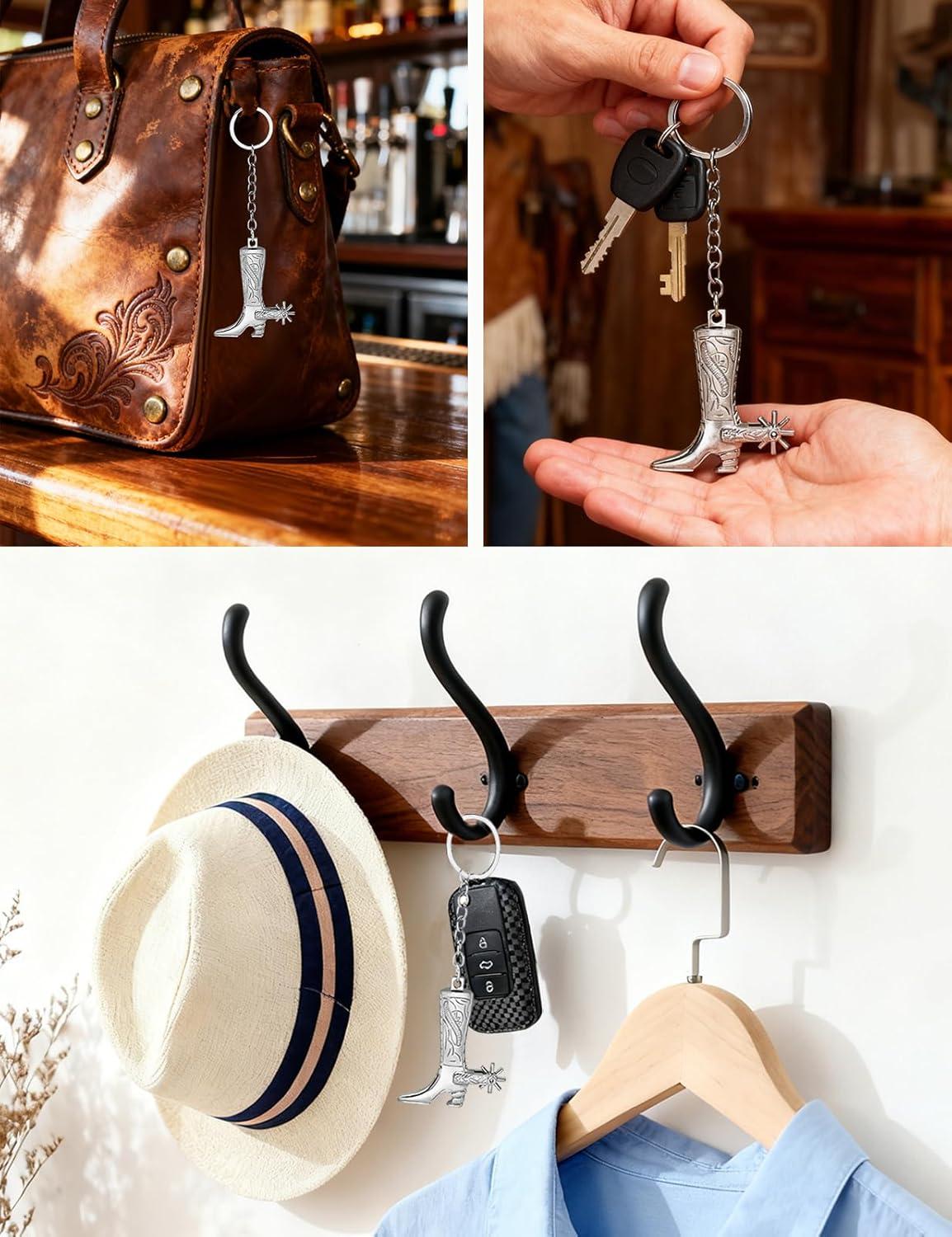 imageTOPACC Western Keychain Bottle Opener Cowboy Horse Bottle Opener Keychain Tool Vintage Key Ring for Western AccessoriesEsilver