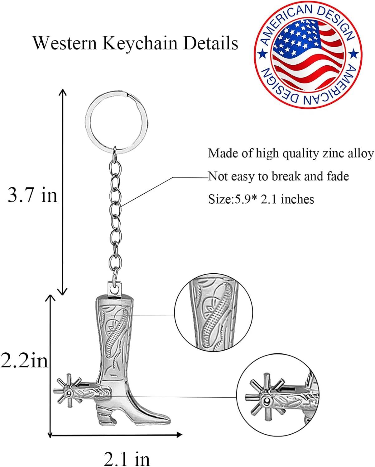 imageTOPACC Western Keychain Bottle Opener Cowboy Horse Bottle Opener Keychain Tool Vintage Key Ring for Western AccessoriesEsilver
