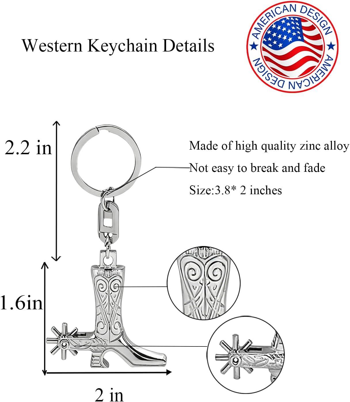 imageTOPACC Western Keychain Bottle Opener Cowboy Horse Bottle Opener Keychain Tool Vintage Key Ring for Western AccessoriesFsilver