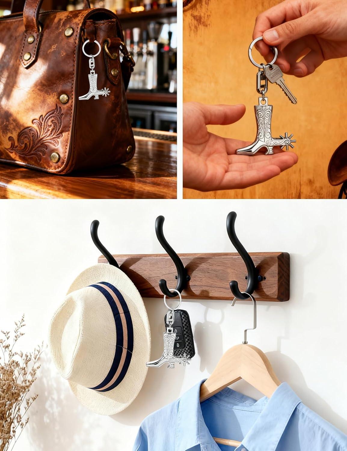 imageTOPACC Western Keychain Bottle Opener Cowboy Horse Bottle Opener Keychain Tool Vintage Key Ring for Western AccessoriesFsilver