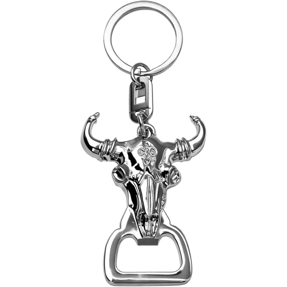 imageTOPACC Western Keychain Bottle Opener Cowboy Horse Bottle Opener Keychain Tool Vintage Key Ring for Western AccessoriesAsilver