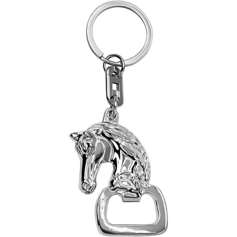 imageTOPACC Western Keychain Bottle Opener Cowboy Horse Bottle Opener Keychain Tool Vintage Key Ring for Western AccessoriesCsilver