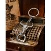 imageTOPACC Western Keychain Bottle Opener Cowboy Horse Bottle Opener Keychain Tool Vintage Key Ring for Western AccessoriesAsilver