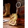 imageTOPACC Western Keychain Bottle Opener Cowboy Horse Bottle Opener Keychain Tool Vintage Key Ring for Western AccessoriesDgold
