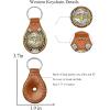 imageTOPACC Western Leather Keychain for Men Women Bag Charms Vintage Cowboy Key Rings for Western AccessoriesB Brown
