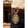 imageTOPACC Western Leather Keychain for Men Women Bag Charms Vintage Cowboy Key Rings for Western AccessoriesD Brown