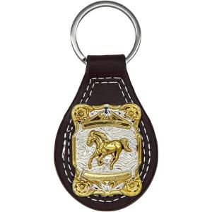 imageTOPACC Western Leather Keychain for Men Women Bag Charms Vintage Cowboy Key Rings for Western AccessoriesC Black