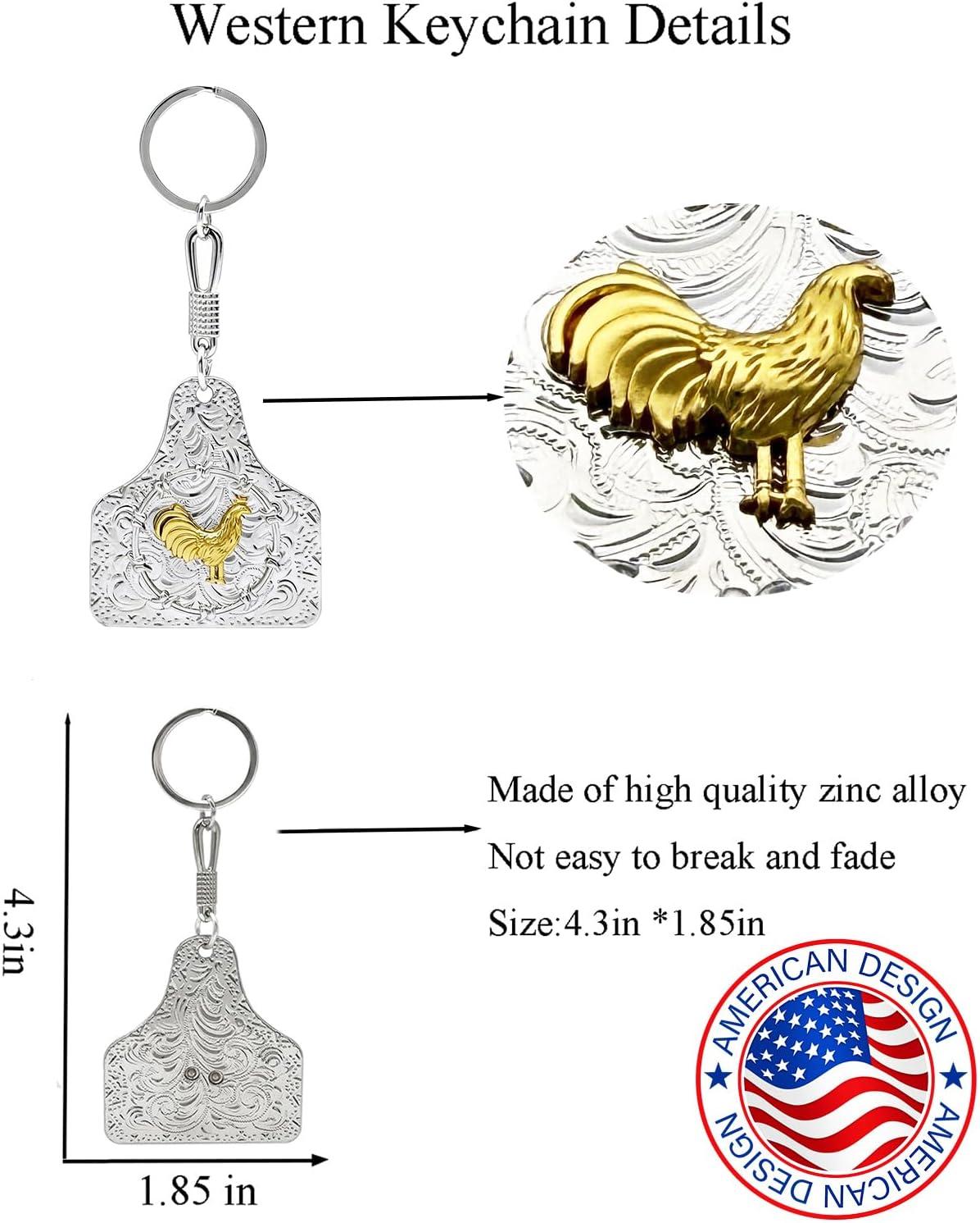 imageTOPACC Western Keychain for Men Women Cowboy Keychain Wallet Vintage Key Ring for Cowgirl AccessoriesBsilver