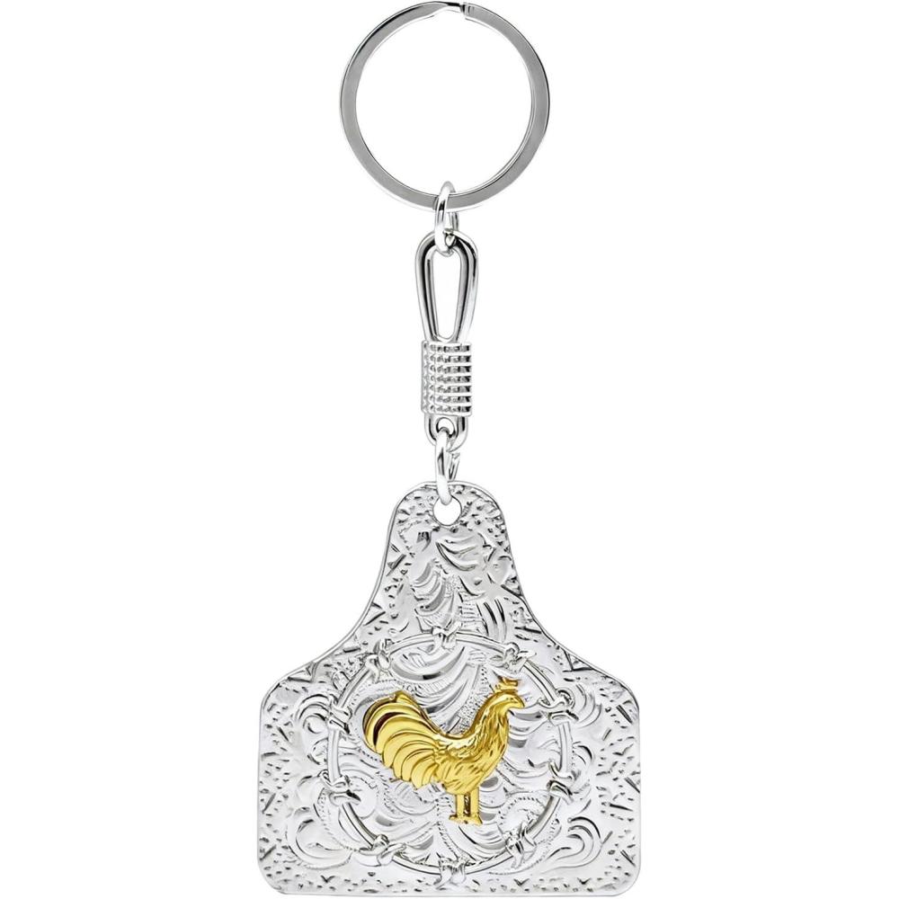 imageTOPACC Western Keychain for Men Women Cowboy Keychain Wallet Vintage Key Ring for Cowgirl AccessoriesBsilver