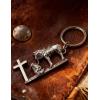 imageTOPACC Western Keychain for Men Women Cowboy Keychain Wallet Vintage Key Ring for Cowgirl AccessoriesDsilver