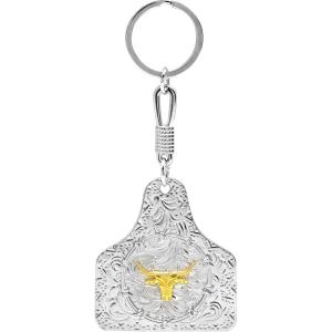 imageTOPACC Western Keychain for Men Women Cowboy Keychain Wallet Vintage Key Ring for Cowgirl AccessoriesAsilver