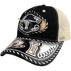 imageTOPACC Western Trucker Hat for Men Women Vintage Cowboy Country Hats Cute Baseball Cap for Western OutfitI Black