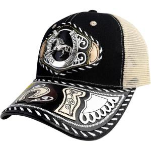 imageTOPACC Western Trucker Hat for Men Women Vintage Cowboy Country Hats Cute Baseball Cap for Western OutfitJ Black
