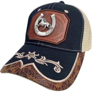 imageTOPACC Western Trucker Hat for Men Women Vintage Cowboy Country Hats Cute Baseball Cap for Western OutfitT Black