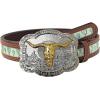 imageTOPACC Western Belts for Woman Men with Western Buckle Cowboy Cowgirl Country Belt for Jeans PantsGreen