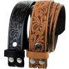 image:imageTOPACC 2 Pack Western Belts for Men Women Without Buckle Cowgirl Cowboy Belt Strap 15A Blackbrown