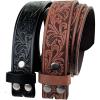 image:imageTOPACC 2 Pack Western Belts for Men Women Without Buckle Cowgirl Cowboy Belt Strap 15B Blackdark Brown
