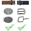 image:imageTOPACC 2 Pcs Western Belts for Men Women Without Buckle Cowgirl Cowboy 15 Leather Country Belt for Jeans Pants DressesA Blakcbrown