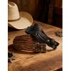 image:imageTOPACC 2 Pcs Western Belts for Men Women Without Buckle Cowgirl Cowboy 15 Leather Country Belt for Jeans Pants DressesA Blakcbrown