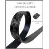 image:imageTOPACC 2 Pcs Western Belts for Men Women Without Buckle Cowgirl Cowboy 15 Leather Country Belt for Jeans Pants DressesC Black