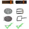 image:imageTOPACC 2 Pcs Western Belts for Men Women Without Buckle Cowgirl Cowboy 15 Leather Country Belt for Jeans Pants DressesD Brown