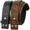 image:imageTOPACC 2 Pcs Western Belts for Men Women Without Buckle Cowgirl Cowboy 15 Leather Country Belt for Jeans Pants DressesB Blakcbrown