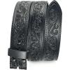 image:imageTOPACC 2 Pcs Western Belts for Men Women Without Buckle Cowgirl Cowboy 15 Leather Country Belt for Jeans Pants DressesC Black