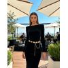image:imageTOPACC Western Chain Belts for Women Metal Concho Belt for Cowgirl Dress Jeans Country Concert OutfitH Champagne Gold