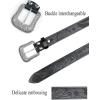 image:imageTOPACC Womens Mens Western Belt with Buckle Cowboy Cowgirl Country Belt for Jeans PantsBlack