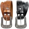 image:imageTOPACC Womens Mens Western Belt with Buckle Cowboy Cowgirl Country Belt for Jeans PantsBrown