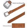 image:imageTOPACC Womens Mens Western Belt with Buckle Cowboy Cowgirl Country Belt for Jeans PantsBrown