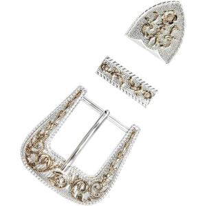 image:imageTOPACC 3 Pcs Gold Western Belt Buckle for Men Women Novelty Replacement Rodeo Cowboy Belt BuckleA Gold