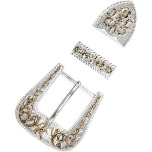 image:imageTOPACC 3 Pcs Gold Western Belt Buckle for Men Women Novelty Replacement Rodeo Cowboy Belt BuckleC Gold