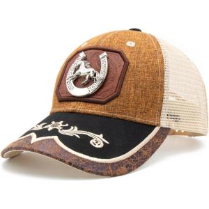 image:imageTOPACC Toddler Baseball Cap for Boys Girls Cowboy Trucker Hat Western Country Hat Age 410Horse Brown