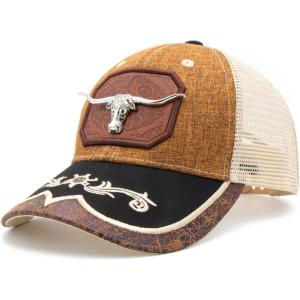 image:imageTOPACC Toddler Baseball Cap for Boys Girls Cowboy Trucker Hat Western Country Hat Age 410Longhorn Brown